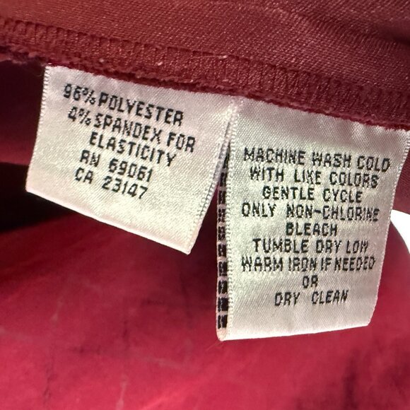 Talbots Long Sleeve Button Up Stretch Burgandy Faux Suede -Horse Bits in Design - Picture 7 of 7
